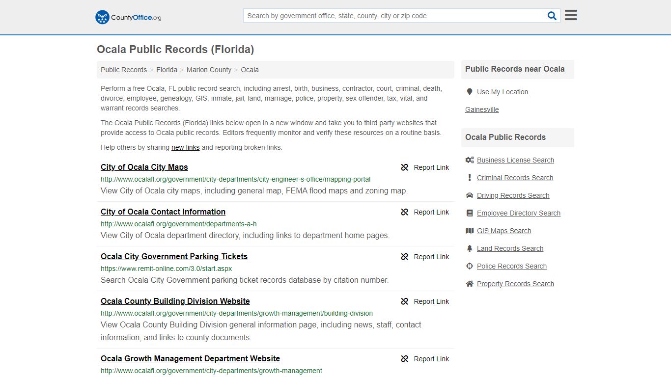 Ocala Public Records (Florida) - County Office
